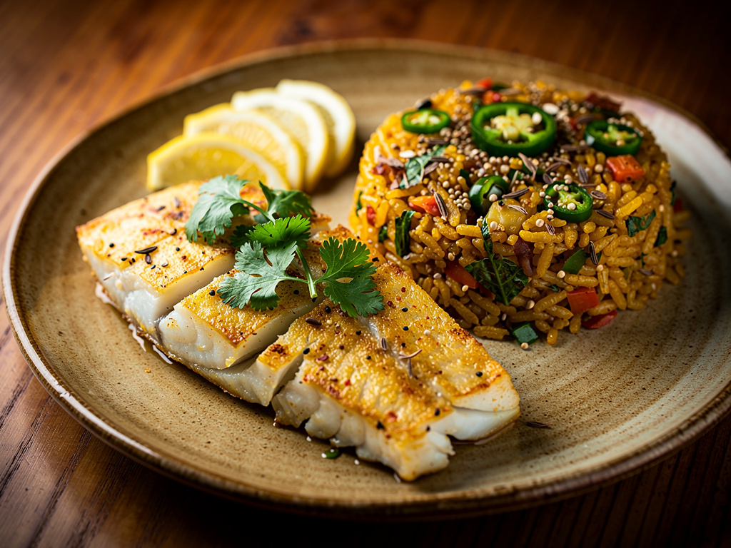 Torsk med løk og indisk vri